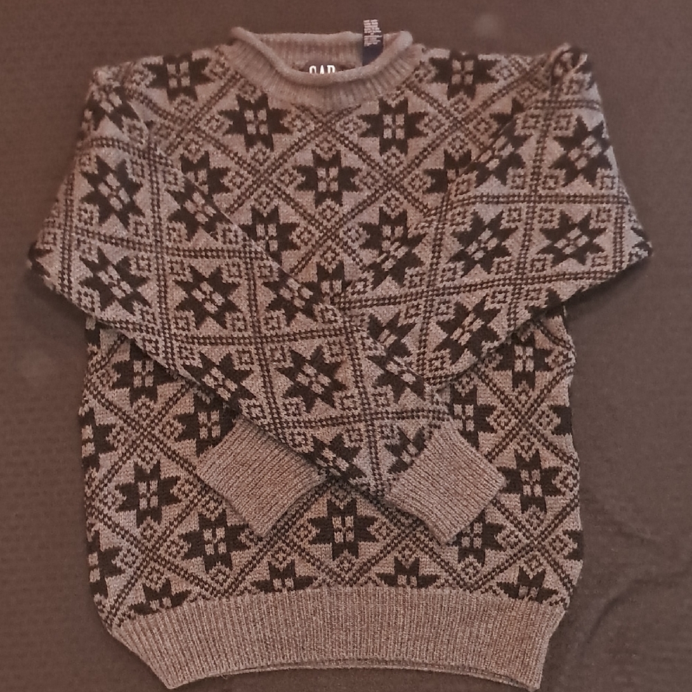 GAP Men's Gray Patterned Sweater